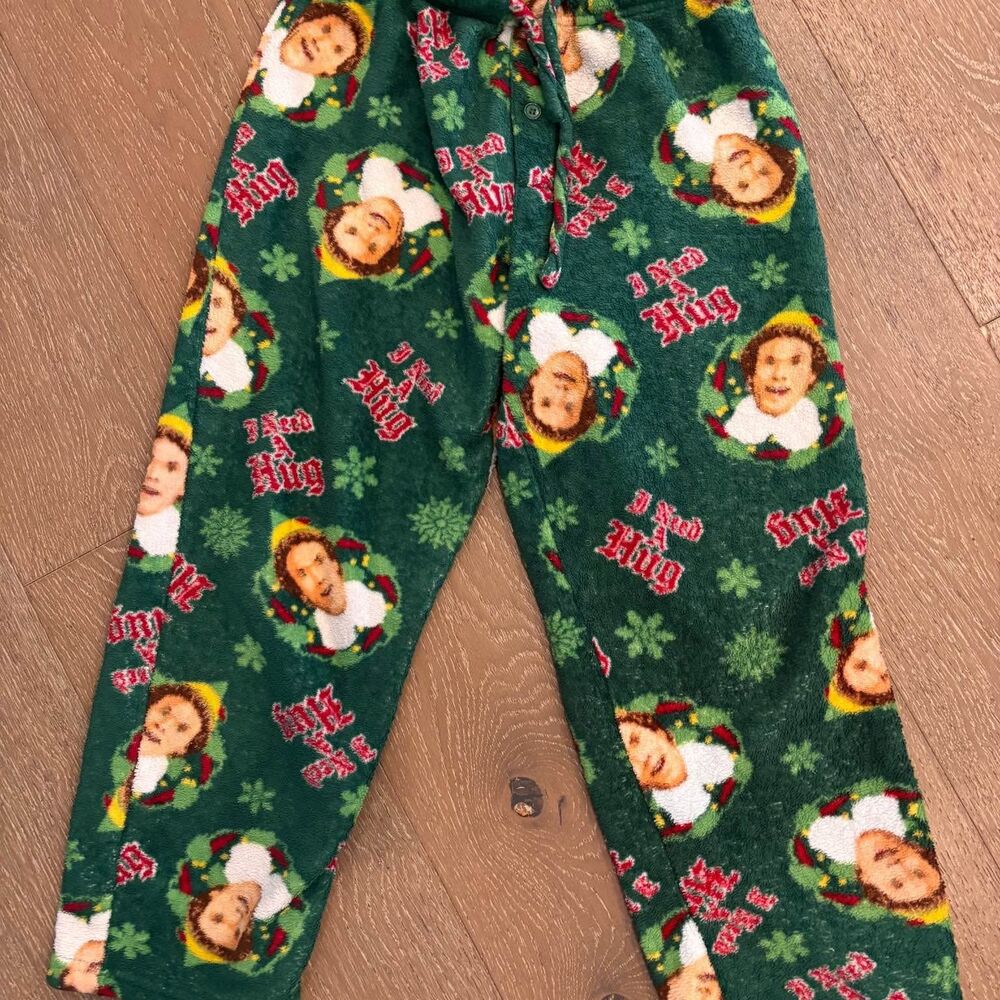 Boys Buddy the Elf Christmas Pajama Lounge Fleece Comfy Pants Size 10-12 M/L